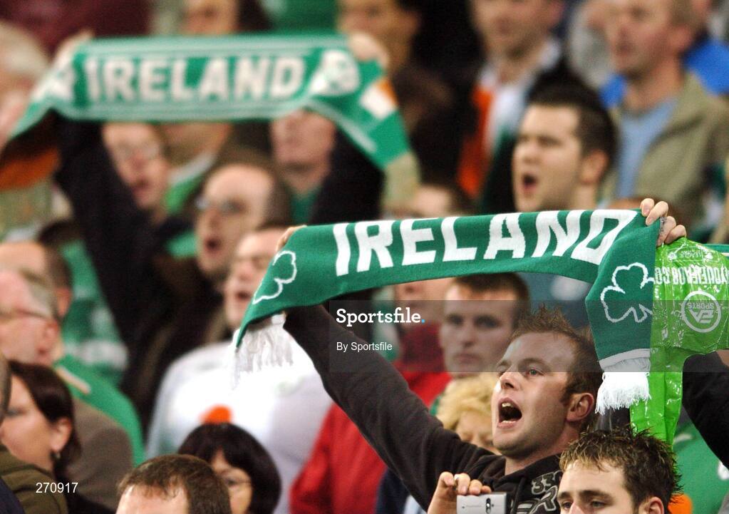 13 October 2007; Republic of Ireland fans during the game. 2008 European Championship Qualifier, Republic of Ireland v Germany, Croke Park, Dublin. Picture credit; Paul Mohan / SPORTSFILE