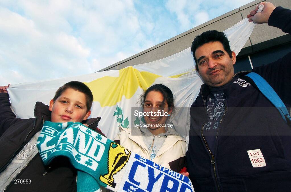 17 October 2007; Mrio Nicolaou with his children Nicola, age 12, and Ethan, age 9, originally from Cyprus, now living in Tyrrellspass, Co. Westmeath, ahead of the game. 2008 European Championship Qualifier, Republic of Ireland v Cyprus, Croke Park, Dublin. Picture credit; Stephen McCarthy / SPORTSFILE