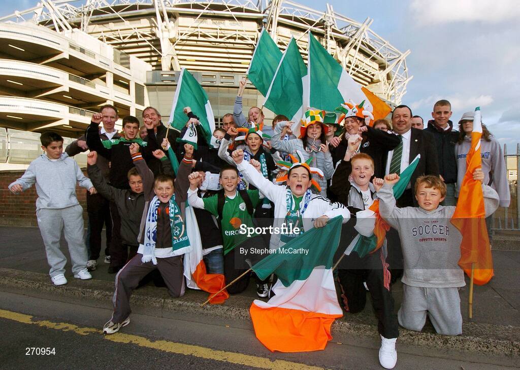 17 October 2007; A section of the 496 members of the Waterford United Supporters Club ahead of the game. 2008 European Championship Qualifier, Republic of Ireland v Cyprus, Croke Park, Dublin. Picture credit; Stephen McCarthy / SPORTSFILE