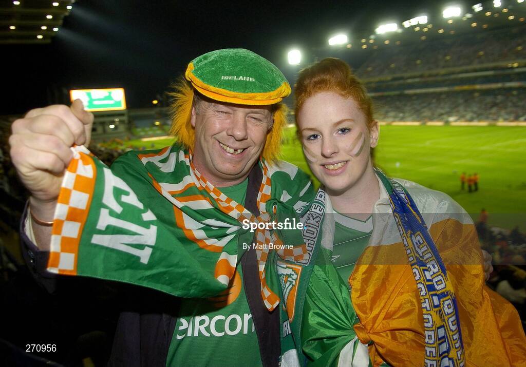 17 October 2007; Republic of Ireland fans Andrew and Siobhain Sheppard, from New Ross, Co. Wexford, at the game. 2008 European Championship Qualifier, Republic of Ireland v Cyprus, Croke Park, Dublin. Picture credit; Matt Browne / SPORTSFILE