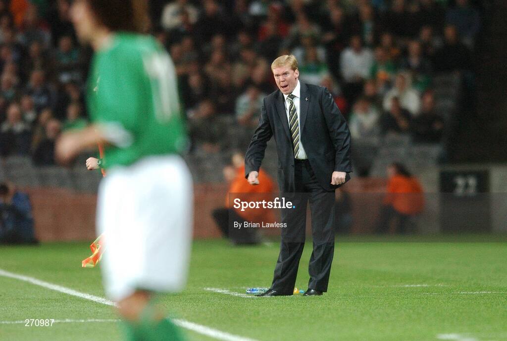 17 October 2007; Republic of Ireland manager Steve Staunton during the game. 2008 European Championship Qualifier, Republic of Ireland v Cyprus, Croke Park, Dublin. Picture credit; Brian Lawless / SPORTSFILE