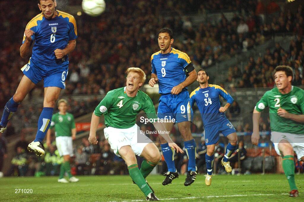 17 October 2007; Stelios Okkarides, Cyprus, scores his side's first goal. 2008 European Championship Qualifier, Republic of Ireland v Cyprus, Croke Park, Dublin. Picture credit; David Maher / SPORTSFILE