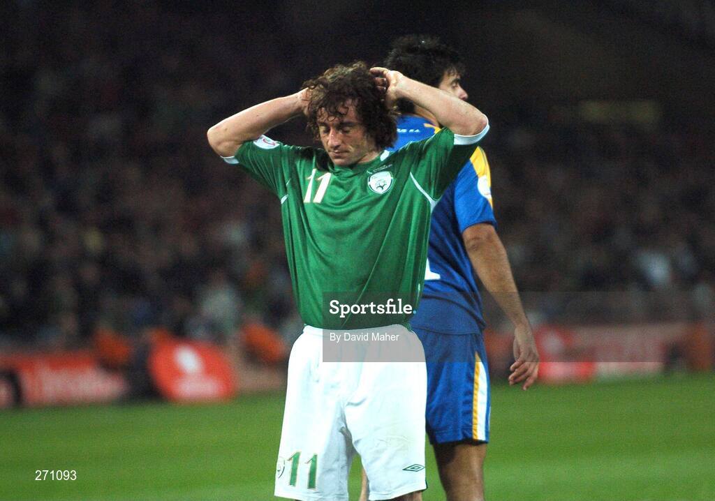 17 October 2007; Stephen Hunt, Republic of Ireland, reacts after a missed chance in the second half. 2008 European Championship Qualifier, Republic of Ireland v Cyprus, Croke Park, Dublin. Picture credit; Stephen McCarthy / SPORTSFILE