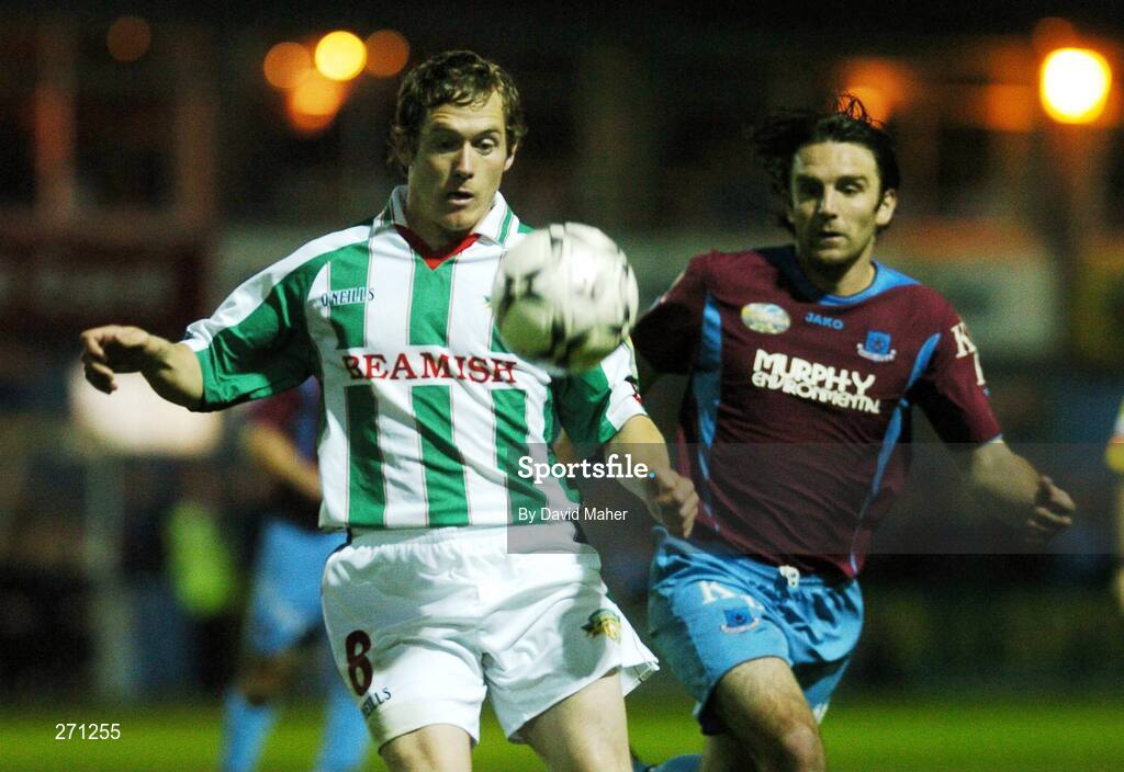 19 October 2007;  Joe Gamble, Cork City, in action against Stuart Byrne, Drogheda United. eircom League of Ireland Premier Division, Drogheda United v Cork City, United Park, Drogheda. Picture credit; David Maher / SPORTSFILE