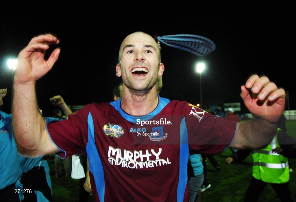 19 October 2007; Drogheda United's Paul Keegan celebrates at the end of the game. eircom League of Ireland Premier Division, Drogheda United v Cork City, United Park, Drogheda. Picture credit; Paul Mohan / SPORTSFILE