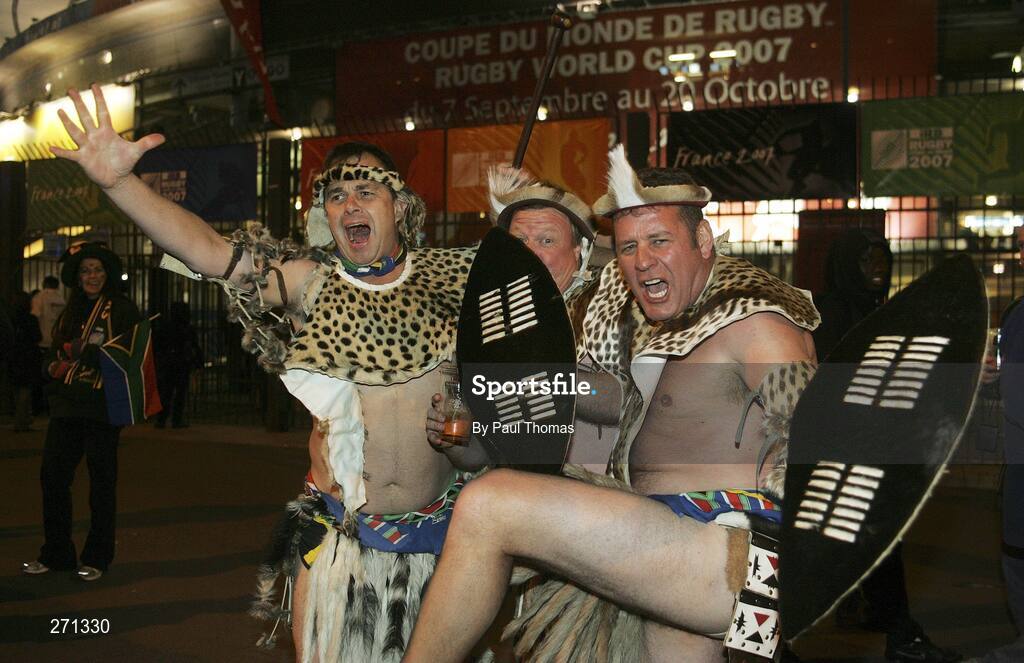 20 October 2007; South African fans before the game. Rugby World Cup Final, South Africa v England, Stade de France, Paris. Picture credit; Paul Thomas / SPORTSFILE