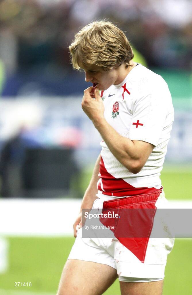 20 October 2007; England's Mathew Tait shows his dejection. Rugby World Cup Final, South Africa v England,Stade de France, Paris. Picture credit; Richard Lane / SPORTSFILE