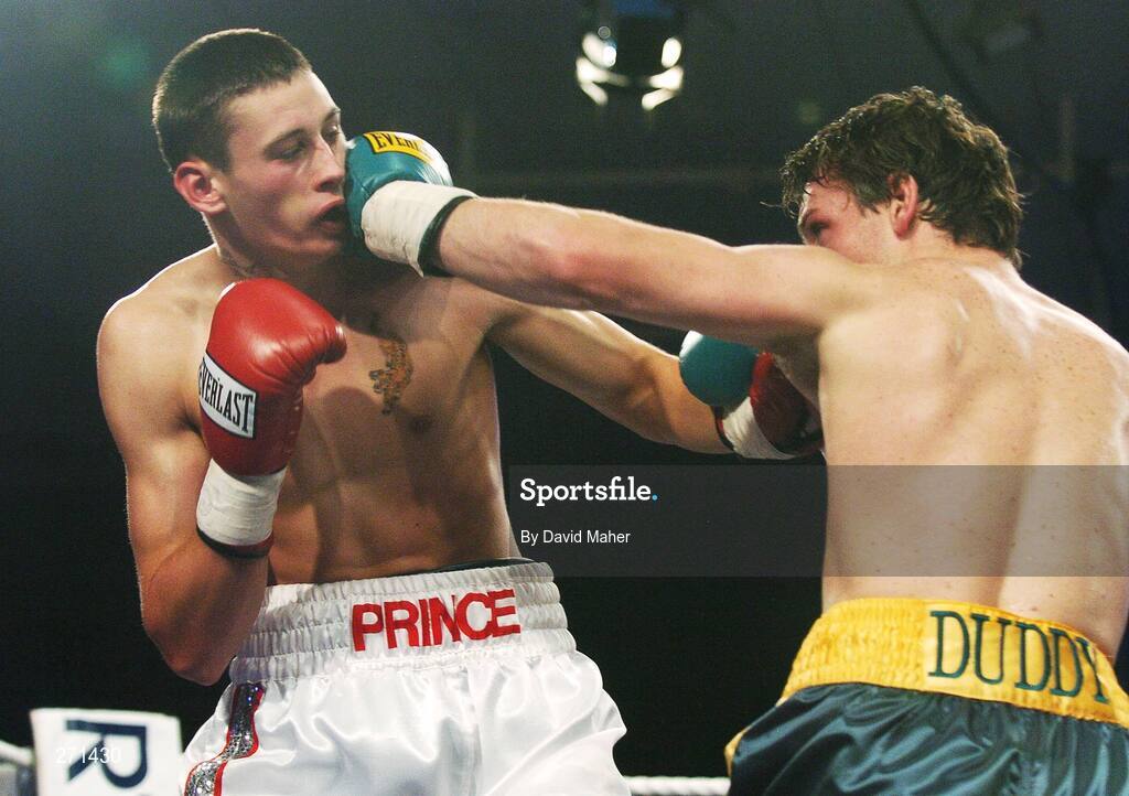 20 October 2007; John Duddy, right, in action against Prince Arron. Hunky Dorys Fight Night, John Duddy v Prince Arron. National Stadium, Dublin. Picture credit; David Maher / SPORTSFILE