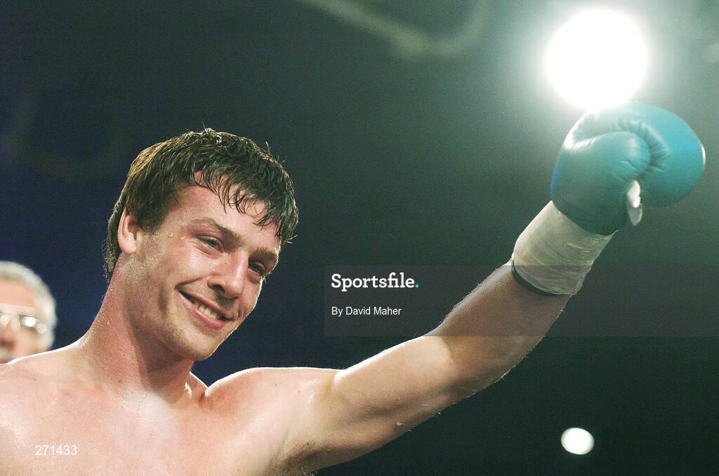 20 October 2007; John Duddy celebrates at the end of the fight after victory over Prince Arron. Hunky Dorys Fight Night, John Duddy v Prince Arron. National Stadium, Dublin. Picture credit; David Maher / SPORTSFILE
