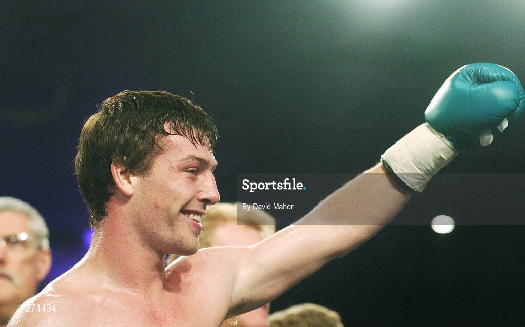 20 October 2007; John Duddy celebrates at the end of the fight after victory over Prince Arron. Hunky Dorys Fight Night, John Duddy v Prince Arron. National Stadium, Dublin. Picture credit; David Maher / SPORTSFILE