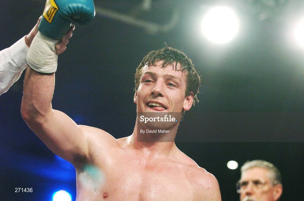 20 October 2007; John Duddy celebrates at the end of the fight after victory over Prince Arron. Hunky Dorys Fight Night, John Duddy v Prince Arron. National Stadium, Dublin. Picture credit; David Maher / SPORTSFILE