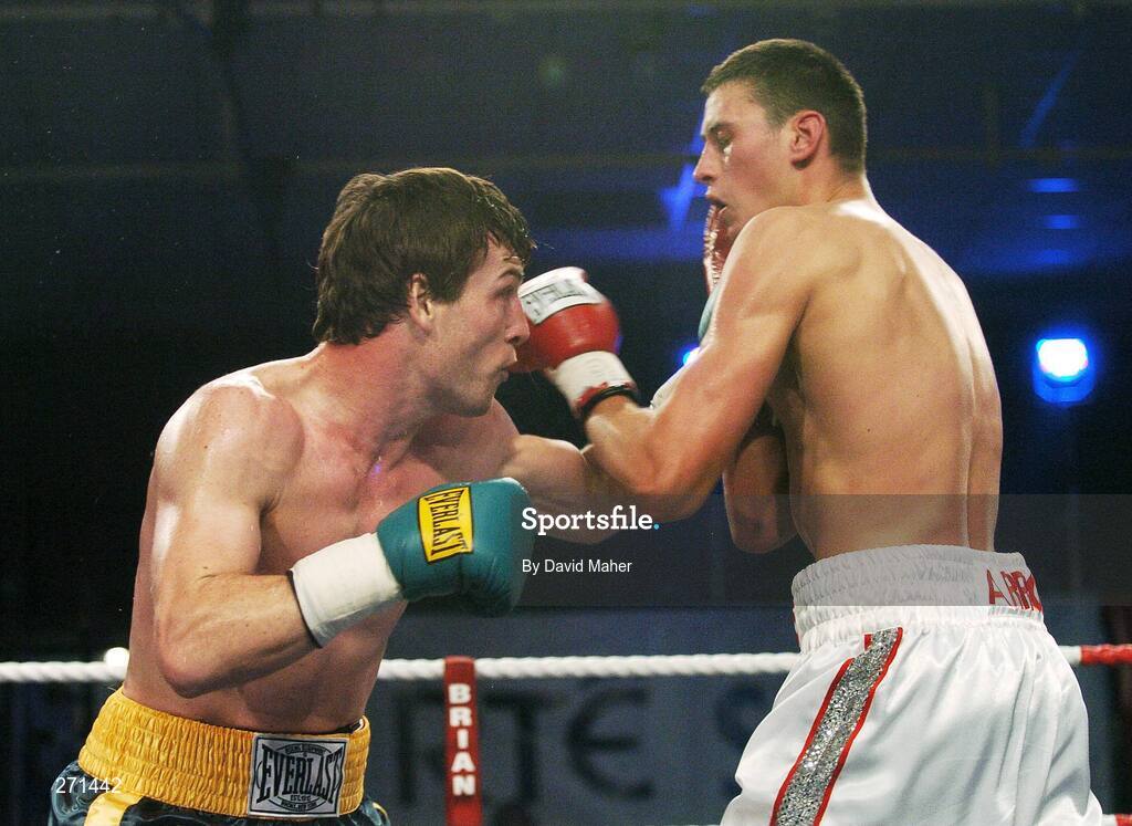 20 October 2007; John Duddy, left, in action against Prince Arron. Hunky Dorys Fight Night, John Duddy v Prince Arron. National Stadium, Dublin. Picture credit; David Maher / SPORTSFILE