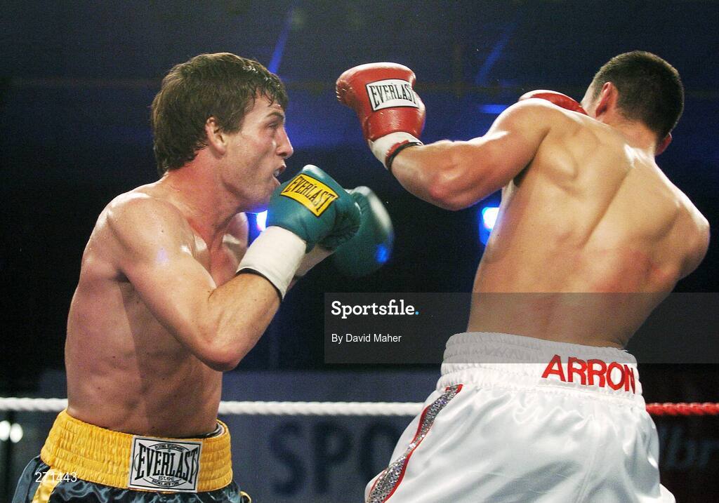 20 October 2007; John Duddy, left, in action against Prince Arron. Hunky Dorys Fight Night, John Duddy v Prince Arron. National Stadium, Dublin. Picture credit; David Maher / SPORTSFILE