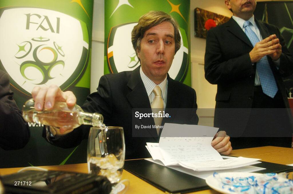 24 October 2007; FAI chief executive John Delaney during a FAI press conference, when it was announced that Stephen Staunton was to step down as Republic of Ireland manager. The Crowne Plaza Hotel, Santry, Co. Dublin. Picture credit; David Maher / SPORTSFILE