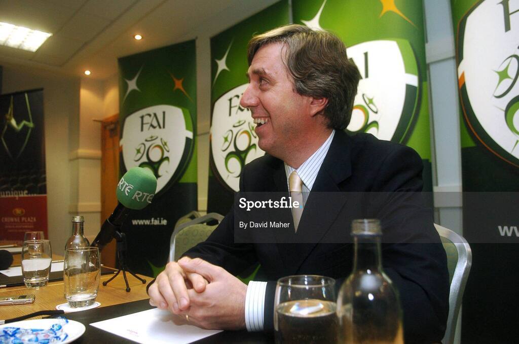 24 October 2007; FAI chief executive John Delaney during a FAI press conference when it was announced that Stephen Staunton was to step down as Republic of Ireland manager. The Crowne Plaza Hotel, Santry, Co. Dublin. Picture credit; David Maher / SPORTSFILE