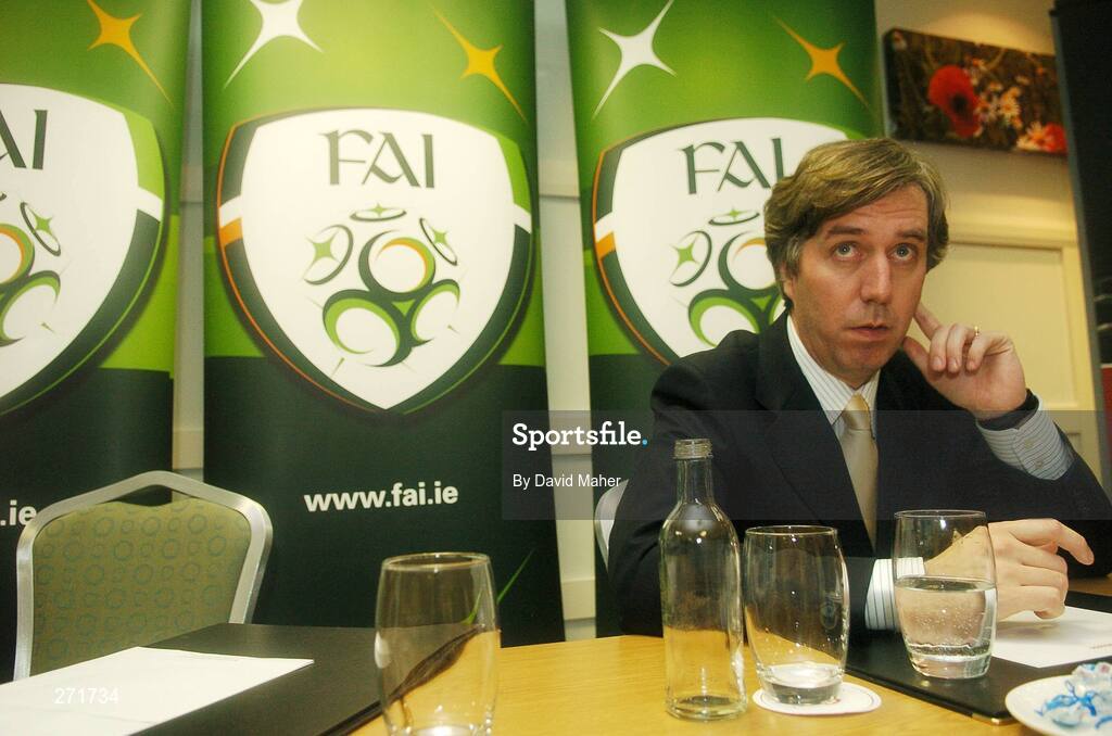 24 October 2007; FAI chief executive John Delaney during a FAI press conference when it was announced that Stephen Staunton was to step down as Republic of Ireland manager. The Crowne Plaza Hotel, Santry, Co. Dublin. Picture credit; David Maher / SPORTSFILE