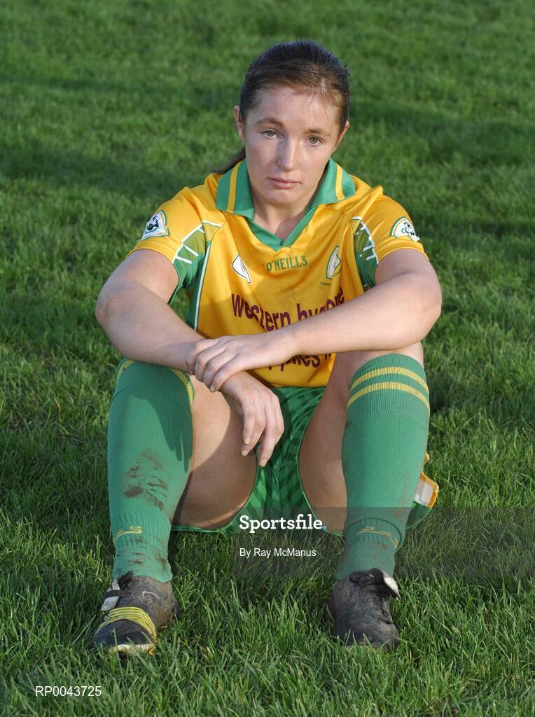 28 October 2007; Michelle Glynn, the Corofin captain, Galway, at the end of the game. VHI Healthcare Connacht Senior Club Football Championship Final, Corofin, Galway, v Carnacon, Mayo, Corofin, Galway. Picture credit: Ray McManus / SPORTSFILE