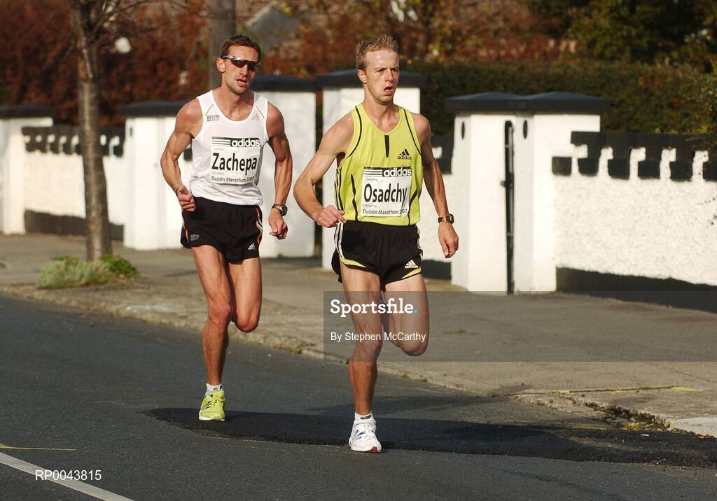 29 October 2007; Serhiy Zachepa, left, and Dmytro Osadchy, both from Ukraine, in action, on the Milltown Road, during the adidas Dublin City Marathon 2007, Merrion Square, Dublin. Picture credit: Stephen McCarthy / SPORTSFILE