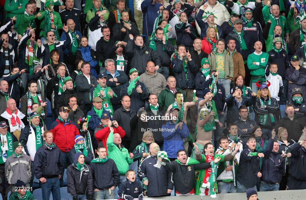 12 September 2007; Northern Ireland fans. 2008 European Championship Qualifier, Iceland v Northern Ireland, Laugardalsvollur Stadium, Reykjavik, Iceland. Picture credit; Oliver McVeigh / SPORTSFILE
