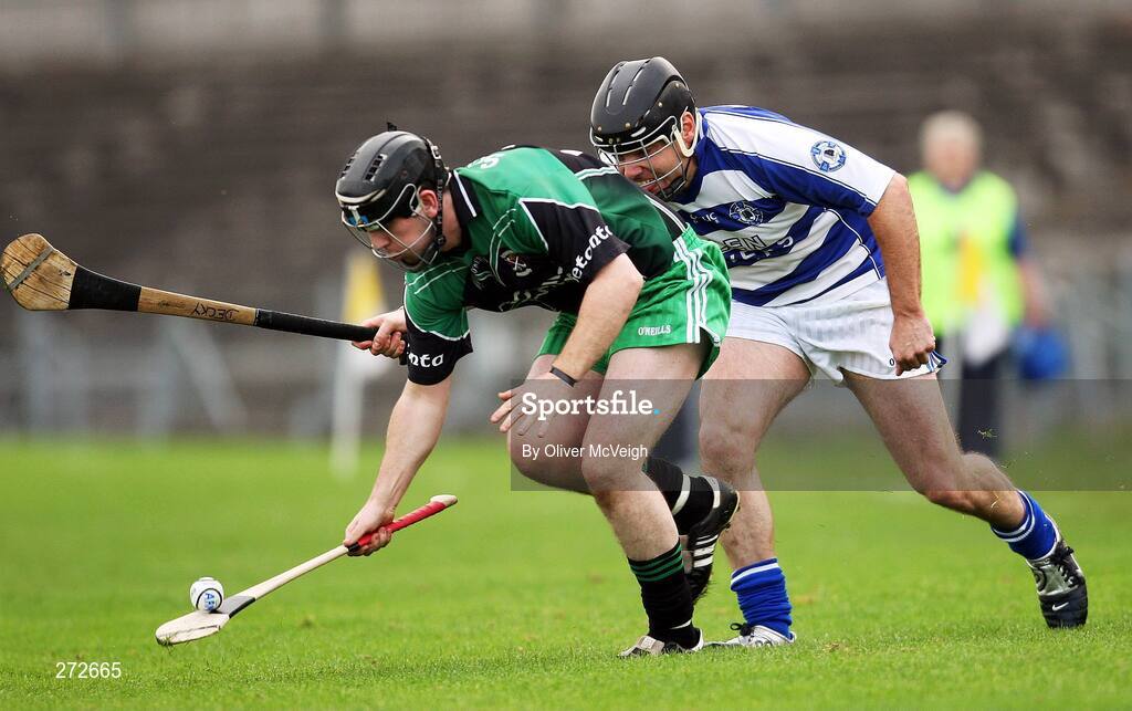 4 November 2007; Declan McCaughan, Armoy, in action against Michael Lafferty, Setanta. Ulster Junior Hurling Club Championship Final, Armoy v Setanta, Casement Park, Belfast, Co. Antrim. Picture credit: Oliver McVeigh / SPORTSFILE