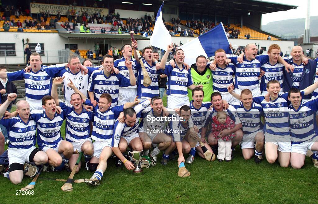 4 November 2007; The Armoy squad celebrate with the cup. Ulster Junior Hurling Club Championship Final, Armoy v Setanta, Casement Park, Belfast, Co. Antrim. Picture credit: Oliver McVeigh / SPORTSFILE