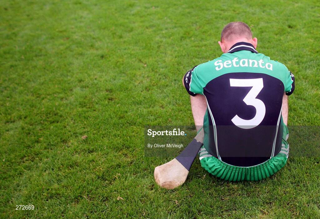 4 November 2007; A dejected Terence McDaid, Setanta, after the final whistle. Ulster Junior Hurling Club Championship Final, Armoy v Setanta, Casement Park, Belfast, Co. Antrim. Picture credit: Oliver McVeigh / SPORTSFILE