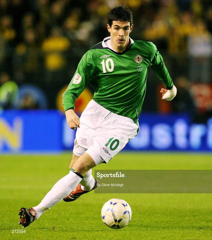 17 October 2007; Kyle Lafferty, Northern Ireland. 2008 European Championship Qualifier, Sweden v Northern Ireland, Rasunda Stadium, Solna, Stockholm, Sweden. Picture credit; Oliver McVeigh / SPORTSFILE