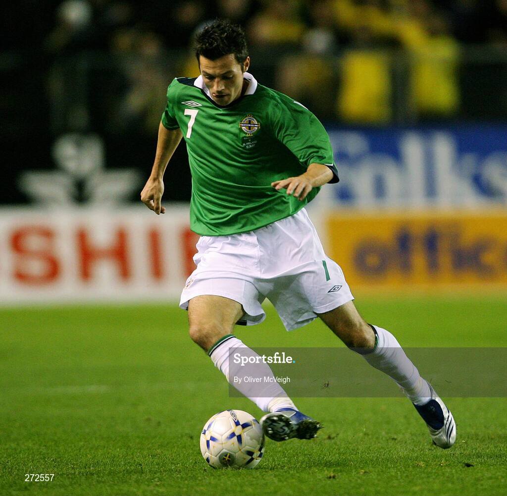 17 October 2007; Ivan Sproule, Northern Ireland. 2008 European Championship Qualifier, Sweden v Northern Ireland, Rasunda Stadium, Solna, Stockholm, Sweden. Picture credit; Oliver McVeigh / SPORTSFILE