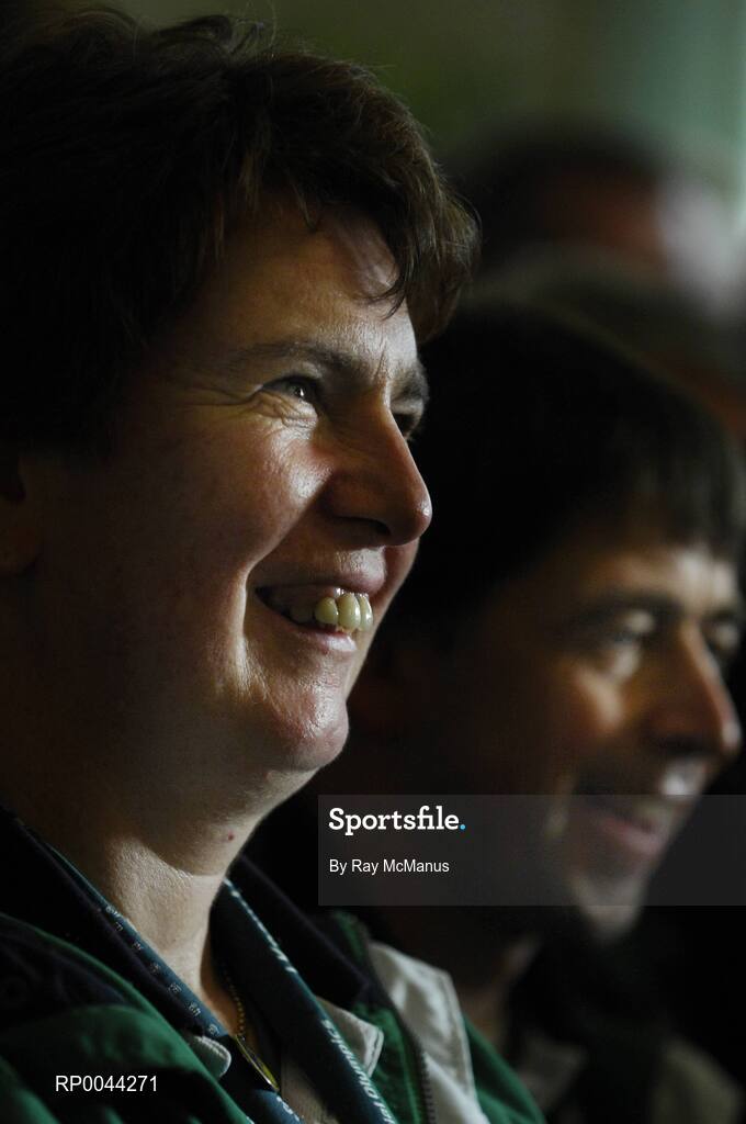 8 November 2007; Rita Dunne, from Kells, and John Brady, Navan, Co. Meath, TEAM Ireland members at a reception in Aras an Uachtarain hosted by President Mary McAleese and Dr. Martin McAleese, to celebrate their triumphs at the 2007 Special Olympics World Summer Games, held recently in Shanghai, China. Aras an Uachtarain, Phoenix Park, Dublin. Picture credit: Ray McManus / SPORTSFILE