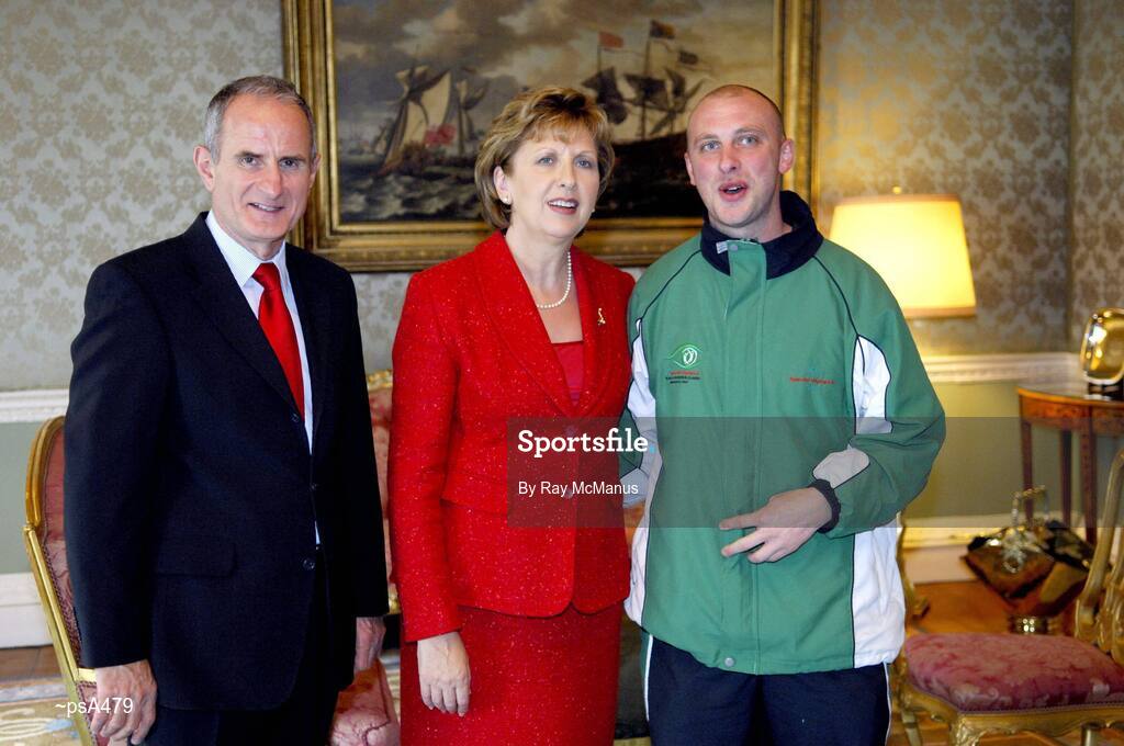 8 November 2007; TEAM Ireland coach Declan Bolger who attended a reception in Aras an Uachtarain hosted by President Mary McAleese and Dr. Martin McAleese, to celebrate their triumphs at the 2007 Special Olympics World Summer Games, held recently in Shanghai, China. Aras an Uachtarain, Phoenix Park, Dublin. Picture credit: Ray McManus / SPORTSFILE  *** Local Caption *** declan bolger coach