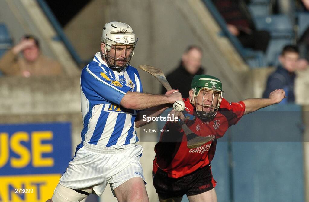 11 Novenber 2007; David Sweeney, Ballyboden St Enda's, Dublin,  in action against Laurence Prendergast, Oulart-the-Ballagh, Wexford. AIB Leinster Club Senior Hurling Championship Quarter-Final, Ballyboden St Enda's, Dublin v Oulart-the-Ballagh, Wexford, Parnell Park, Dublin. Picture credit: Ray Lohan / SPORTSFILE