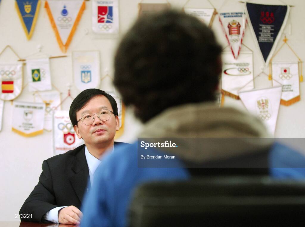 12 November 2007; Mr. Sun Weide, Deputy Director, Media and Communications Department, Beijing Organising Committee for the Games of the XXIX Olympiad speaking to Irish journalists during preparations in Beijing ahead of the 2008 Summer Olympic Games. The 2008 Summer Olympics, officially known as the Games of the XXIX Olympiad, will be take place from the 8th August 2008 to 24th August 2008, at the Beijing National Stadium in Beijing, China. Beijing, China. Picture credit: Brendan Moran / SPORTSFILE