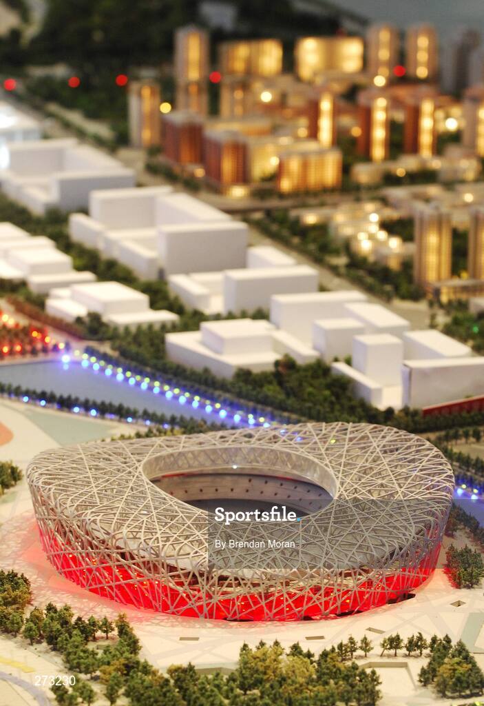 12 November 2007; A model of the Olympic Green, including the National Stadium during preparations in Beijing ahead of the 2008 Summer Olympic Games. The 2008 Summer Olympics, officially known as the Games of the XXIX Olympiad, will be take place from the 8th August 2008 to 24th August 2008, at the Beijing National Stadium in Beijing, China. Beijing, China. Picture credit: Brendan Moran / SPORTSFILE