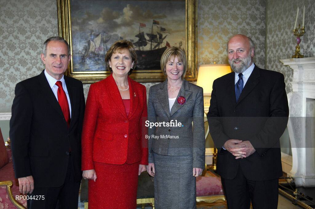 8 November 2007; Mary Davis, CEO, Special Olympics Ireland, and Fergus Finlay, Chairman of Special Olympics Ireland at a reception in Aras an Uachtarain hosted by President Mary McAleese and Dr. Martin McAleese, to celebrate their triumphs at the 2007 Special Olympics World Summer Games, held recently in Shanghai, China. Aras an Uachtarain, Phoenix Park, Dublin. Picture credit: Ray McManus / SPORTSFILE