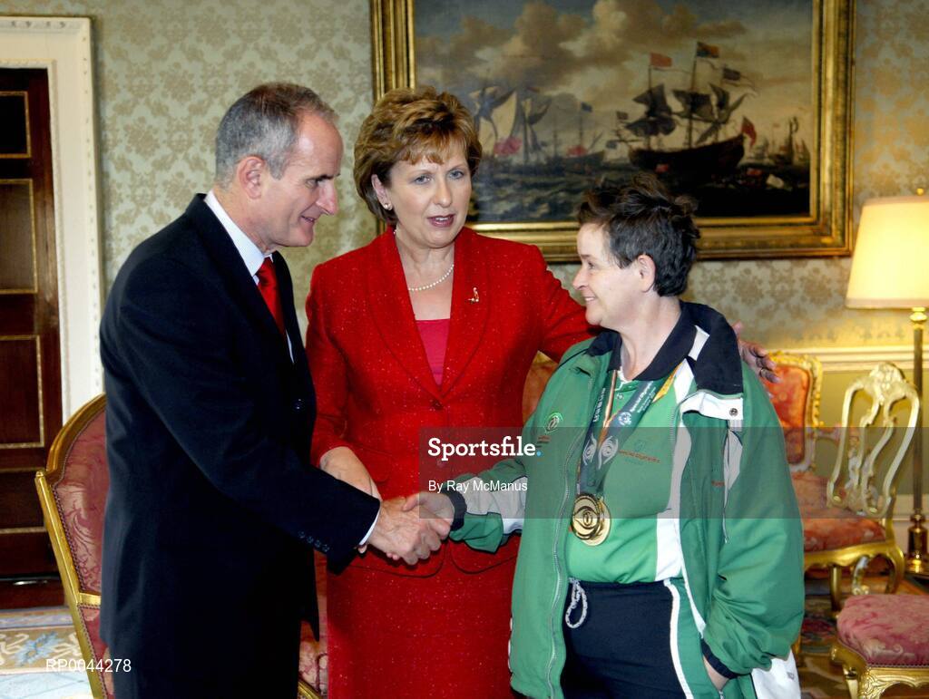 8 November 2007; Mary Blair, from Newtownabbey, Co. Antrim, a TEAM Ireland member, at a reception in Aras an Uachtarain hosted by President Mary McAleese and Dr. Martin McAleese, to celebrate their triumphs at the 2007 Special Olympics World Summer Games, held recently in Shanghai, China. Aras an Uachtarain, Phoenix Park, Dublin. Picture credit: Ray McManus / SPORTSFILE