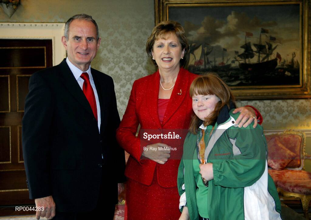 8 November 2007; Ruth Swann, from Portadown, Co. Armagh, a TEAM Ireland member, who attended a reception in Aras an Uachtarain hosted by President Mary McAleese and Dr. Martin McAleese, to celebrate their triumphs at the 2007 Special Olympics World Summer Games, held recently in Shanghai, China. Aras an Uachtarain, Phoenix Park, Dublin. Picture credit: Ray McManus / SPORTSFILE
