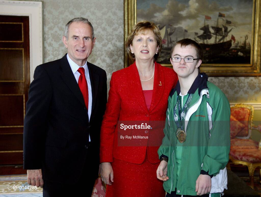 8 November 2007; Glen Ballance, from Belfast, Co. Antrim, a TEAM Ireland member, who attended a reception in Aras an Uachtarain hosted by President Mary McAleese and Dr. Martin McAleese, to celebrate their triumphs at the 2007 Special Olympics World Summer Games, held recently in Shanghai, China. Aras an Uachtarain, Phoenix Park, Dublin. Picture credit: Ray McManus / SPORTSFILE