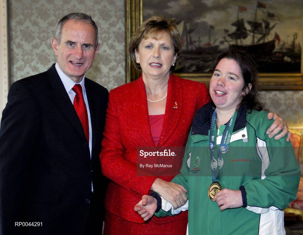 8 November 2007; Diane Brown, from Bagnelstown, Co. Carlow, a TEAM Ireland member, who attended a reception in Aras an Uachtarain hosted by President Mary McAleese and Dr. Martin McAleese, to celebrate their triumphs at the 2007 Special Olympics World Summer Games, held recently in Shanghai, China. Aras an Uachtarain, Phoenix Park, Dublin. Picture credit: Ray McManus / SPORTSFILE