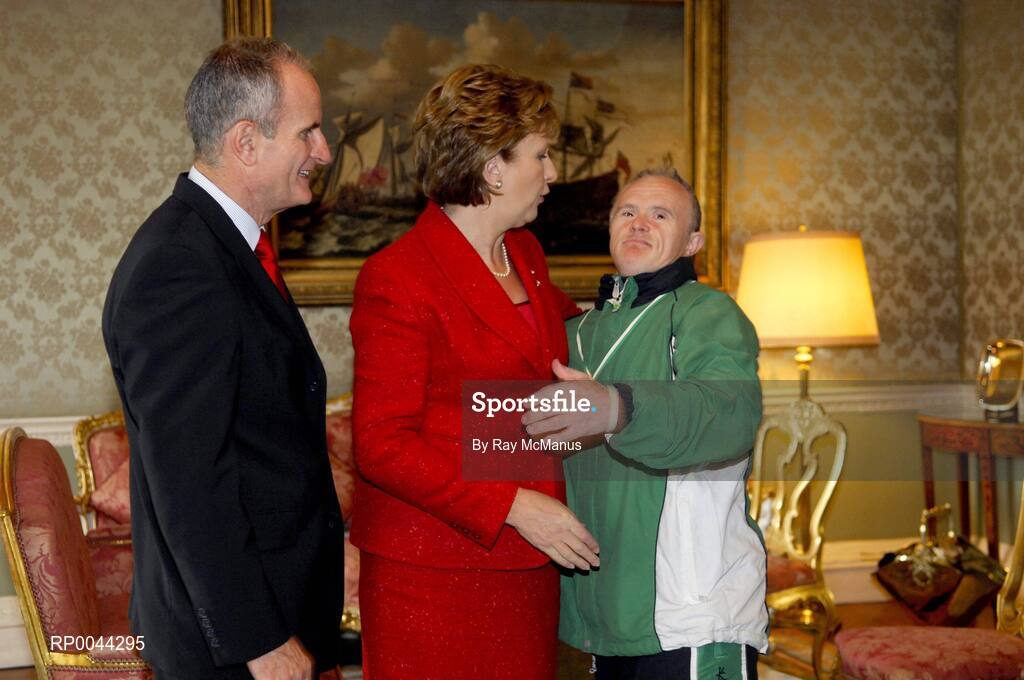 8 November 2007; Don O'Reilly, from Kanturk, Co. Cork, a TEAM Ireland member, who attended a reception in Aras an Uachtarain hosted by President Mary McAleese and Dr. Martin McAleese, to celebrate their triumphs at the 2007 Special Olympics World Summer Games, held recently in Shanghai, China. Aras an Uachtarain, Phoenix Park, Dublin. Picture credit: Ray McManus / SPORTSFILE
