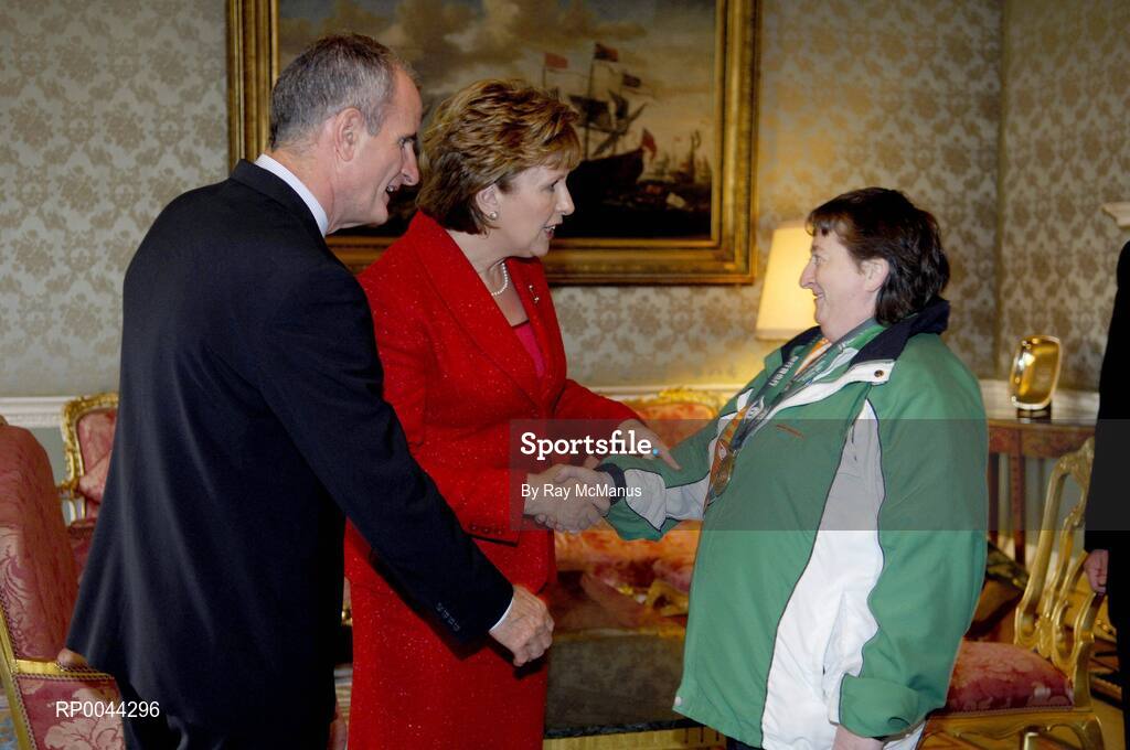 8 November 2007; Noreen Mary O'Driscoll, from Whitechurch, Co. Cork, a TEAM Ireland member, who attended a reception in Aras an Uachtarain hosted by President Mary McAleese and Dr. Martin McAleese, to celebrate their triumphs at the 2007 Special Olympics World Summer Games, held recently in Shanghai, China. Aras an Uachtarain, Phoenix Park, Dublin. Picture credit: Ray McManus / SPORTSFILE