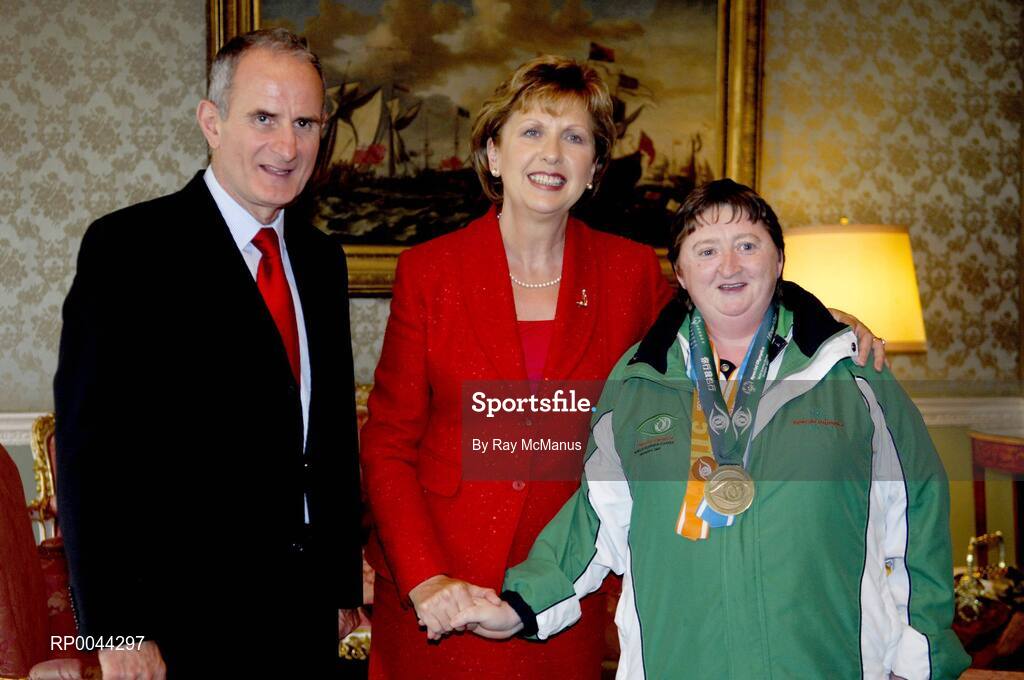 8 November 2007; Noreen Mary O'Driscoll, from Whitechurch, Co. Cork, a TEAM Ireland member, who attended a reception in Aras an Uachtarain hosted by President Mary McAleese and Dr. Martin McAleese, to celebrate their triumphs at the 2007 Special Olympics World Summer Games, held recently in Shanghai, China. Aras an Uachtarain, Phoenix Park, Dublin. Picture credit: Ray McManus / SPORTSFILE