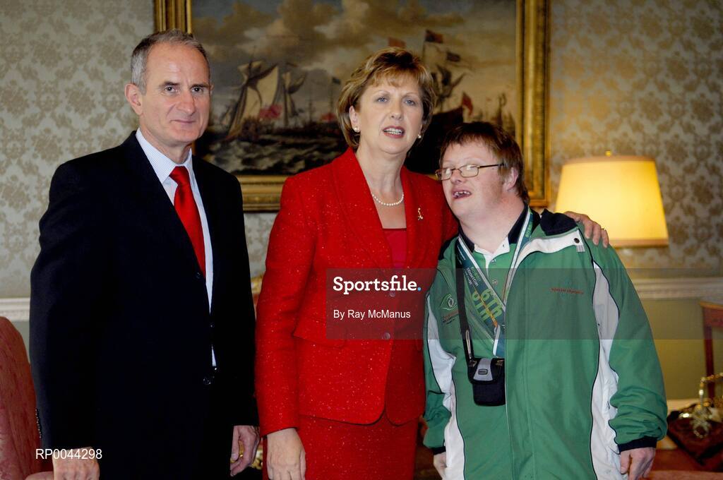 8 November 2007; John Sweetman, from Glamire, Co. Cork, a TEAM Ireland member, who attended a reception in Aras an Uachtarain hosted by President Mary McAleese and Dr. Martin McAleese, to celebrate their triumphs at the 2007 Special Olympics World Summer Games, held recently in Shanghai, China. Aras an Uachtarain, Phoenix Park, Dublin. Picture credit: Ray McManus / SPORTSFILE