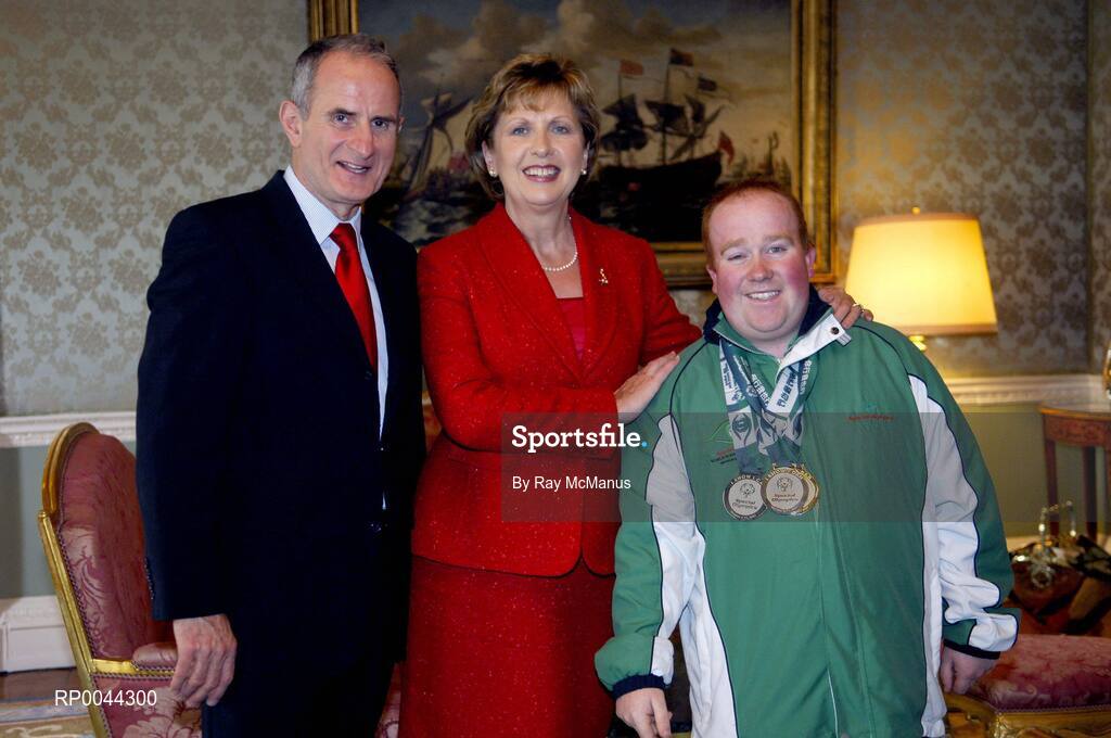 8 November 2007; Kieran Buckley, from Kanturk, Co. Cork, a TEAM Ireland member, who attended a reception in Aras an Uachtarain hosted by President Mary McAleese and Dr. Martin McAleese, to celebrate their triumphs at the 2007 Special Olympics World Summer Games, held recently in Shanghai, China. Aras an Uachtarain, Phoenix Park, Dublin. Picture credit: Ray McManus / SPORTSFILE