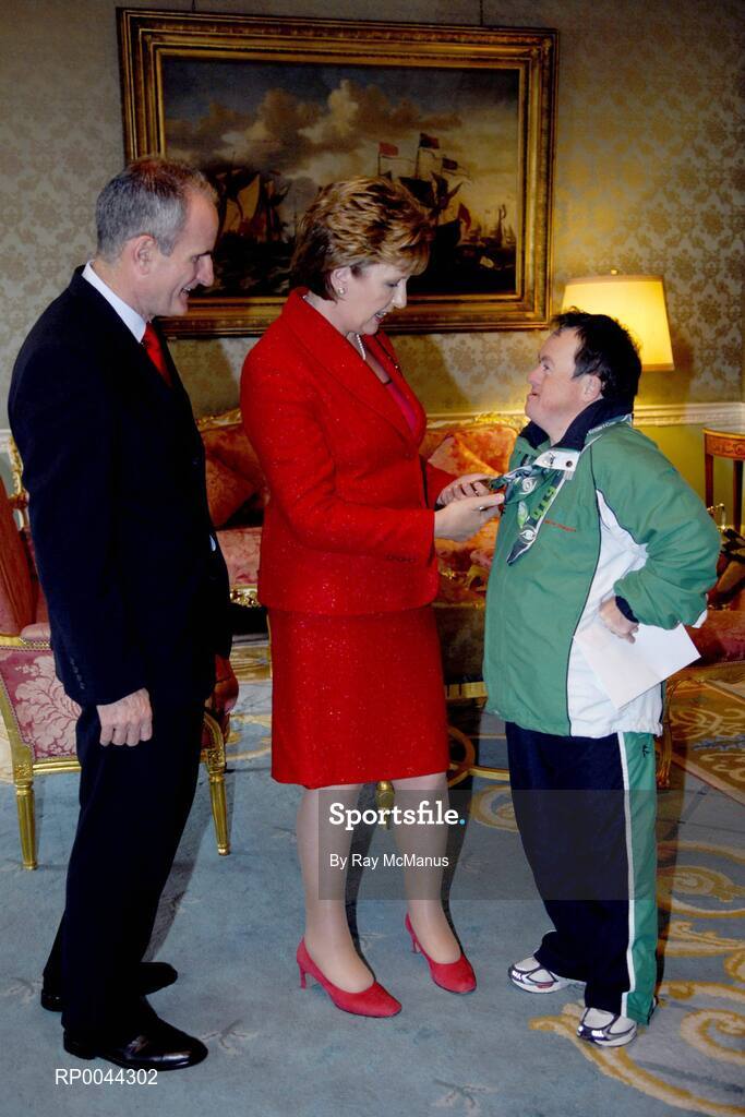 8 November 2007; Pat Dorgan, from Ballygarvan, Co. Cork, a TEAM Ireland member, who attended a reception in Aras an Uachtarain hosted by President Mary McAleese and Dr. Martin McAleese, to celebrate their triumphs at the 2007 Special Olympics World Summer Games, held recently in Shanghai, China. Aras an Uachtarain, Phoenix Park, Dublin. Picture credit: Ray McManus / SPORTSFILE