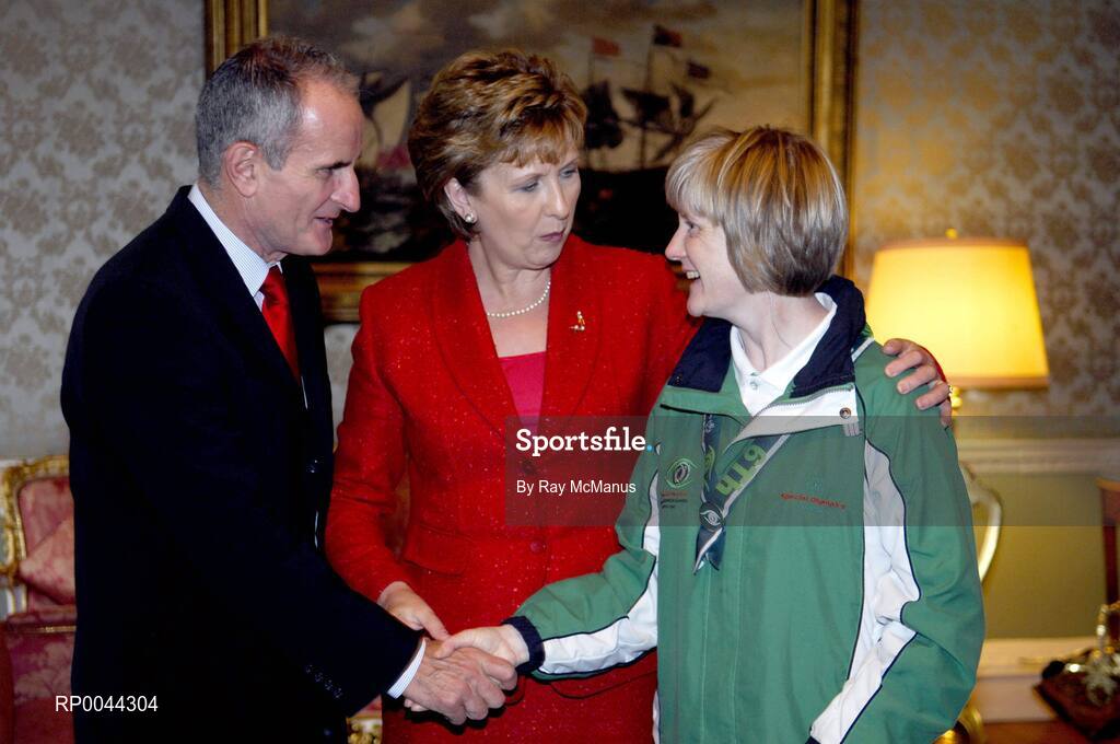 8 November 2007; Roseleen Moore, from Pouladuff Road, Co. Cork, a TEAM Ireland member, who attended a reception in Aras an Uachtarain hosted by President Mary McAleese and Dr. Martin McAleese, to celebrate their triumphs at the 2007 Special Olympics World Summer Games, held recently in Shanghai, China. Aras an Uachtarain, Phoenix Park, Dublin. Picture credit: Ray McManus / SPORTSFILE