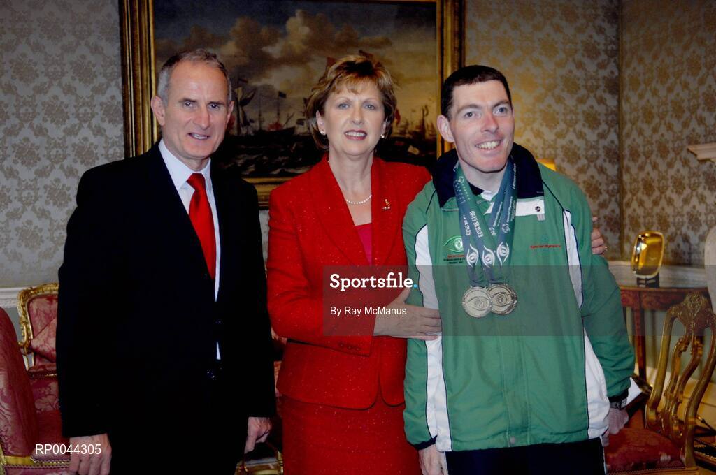 8 November 2007; Diarmuid Coughlan, from Whitechurch, Co. Cork and a TEAM Ireland, who attended a reception in Aras an Uachtarain hosted by President Mary McAleese and Dr. Martin McAleese, to celebrate their triumphs at the 2007 Special Olympics World Summer Games, held recently in Shanghai, China. Aras an Uachtarain, Phoenix Park, Dublin. Picture credit: Ray McManus / SPORTSFILE