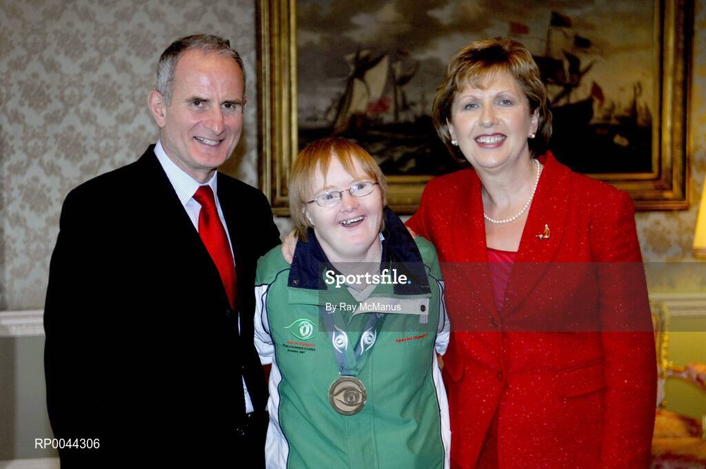 8 November 2007; Norita Hedigan, from Mallow, Co. Cork, a TEAM Ireland member, who attended a reception in Aras an Uachtarain hosted by President Mary McAleese and Dr. Martin McAleese, to celebrate their triumphs at the 2007 Special Olympics World Summer Games, held recently in Shanghai, China. Aras an Uachtarain, Phoenix Park, Dublin. Picture credit: Ray McManus / SPORTSFILE