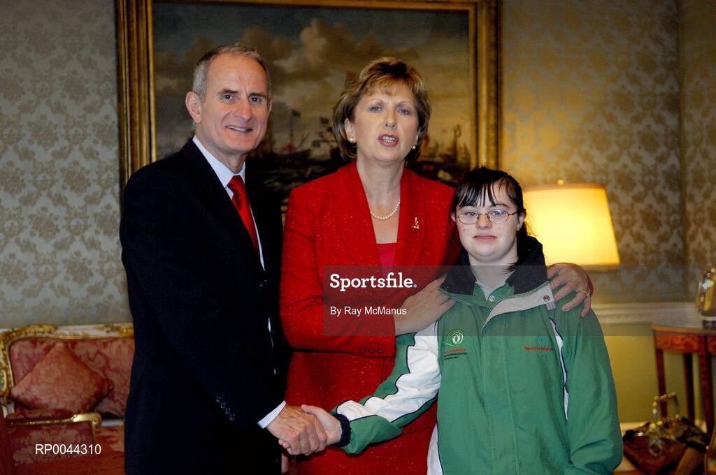8 November 2007; Lorraine Burke, from Donegal, a TEAM Ireland member, who attended a reception in Aras an Uachtarain hosted by President Mary McAleese and Dr. Martin McAleese, to celebrate their triumphs at the 2007 Special Olympics World Summer Games, held recently in Shanghai, China. Aras an Uachtarain, Phoenix Park, Dublin. Picture credit: Ray McManus / SPORTSFILE