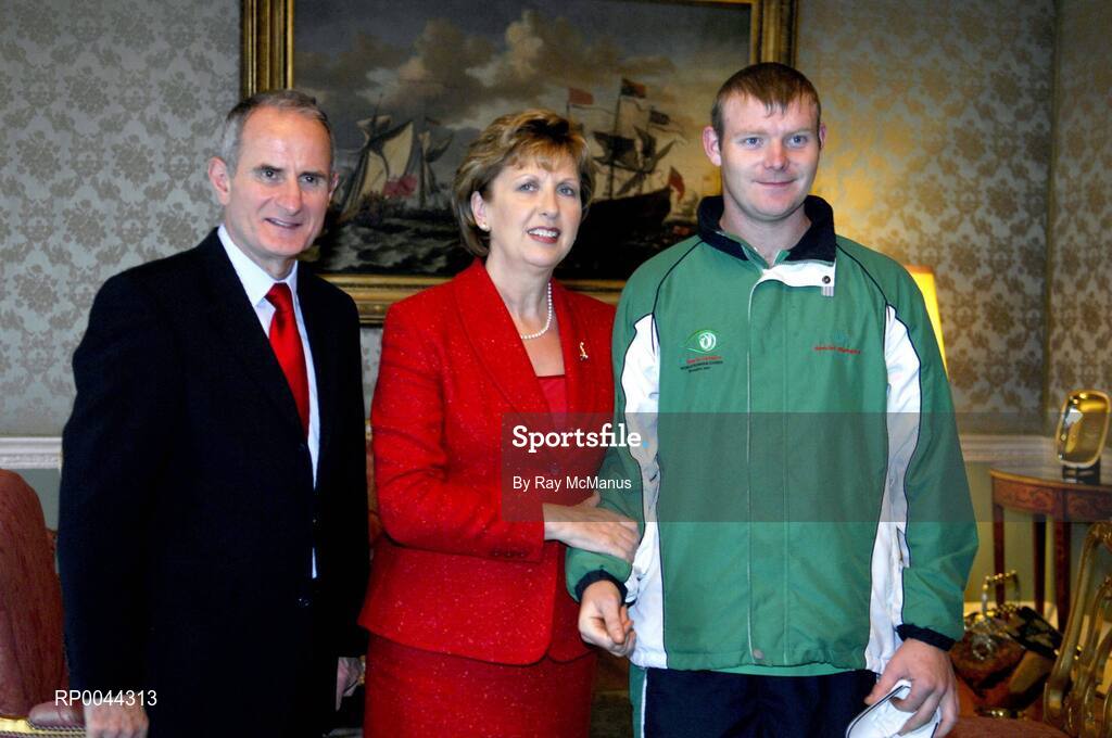 8 November 2007; Gareth Egan, from Lifford, Co. Donegal, a TEAM Ireland member, who attended a reception in Aras an Uachtarain hosted by President Mary McAleese and Dr. Martin McAleese, to celebrate their triumphs at the 2007 Special Olympics World Summer Games, held recently in Shanghai, China. Aras an Uachtarain, Phoenix Park, Dublin. Picture credit: Ray McManus / SPORTSFILE