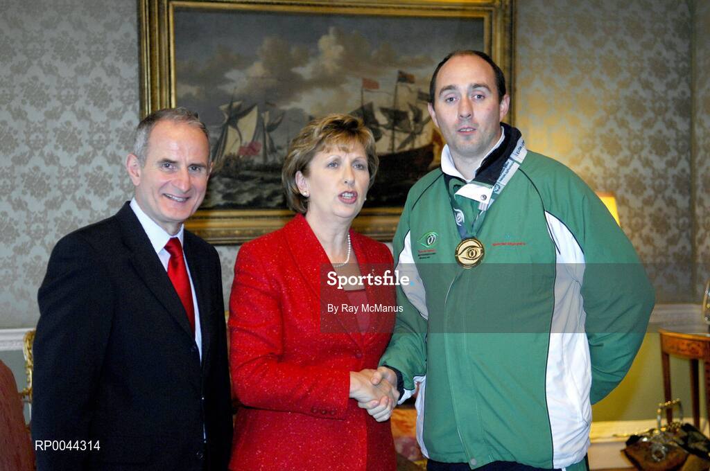 8 November 2007; Oliver Boyle, from Letterkenny, Co. Donegal, a TEAM Ireland member, who attended a reception in Aras an Uachtarain hosted by President Mary McAleese and Dr. Martin McAleese, to celebrate their triumphs at the 2007 Special Olympics World Summer Games, held recently in Shanghai, China. Aras an Uachtarain, Phoenix Park, Dublin. Picture credit: Ray McManus / SPORTSFILE
